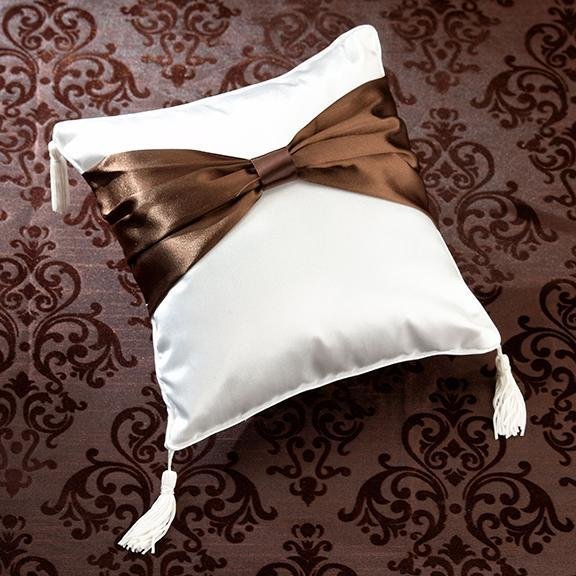 Brown On Cream Ring Pillow