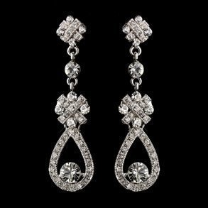 Antique Silver Clear Earrings | Wedding Jewellery | Bridal Accessories ...