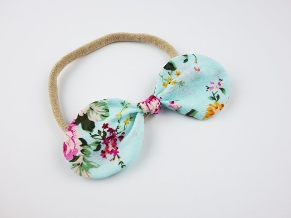 Sienna Aqua Blue Floral Baby Bow Headband