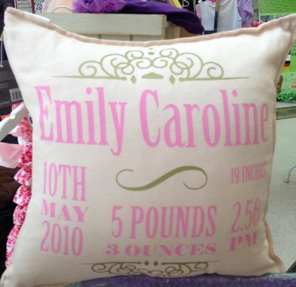 Baby Girl Birth Announcement Pillows