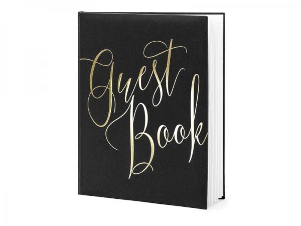 Black & Gold Foil Portrait Style Guest Book
