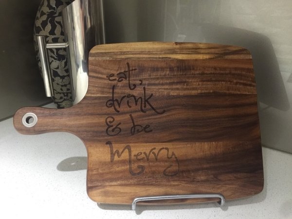 Eat Drink & Be Merry Timber Chopping Board