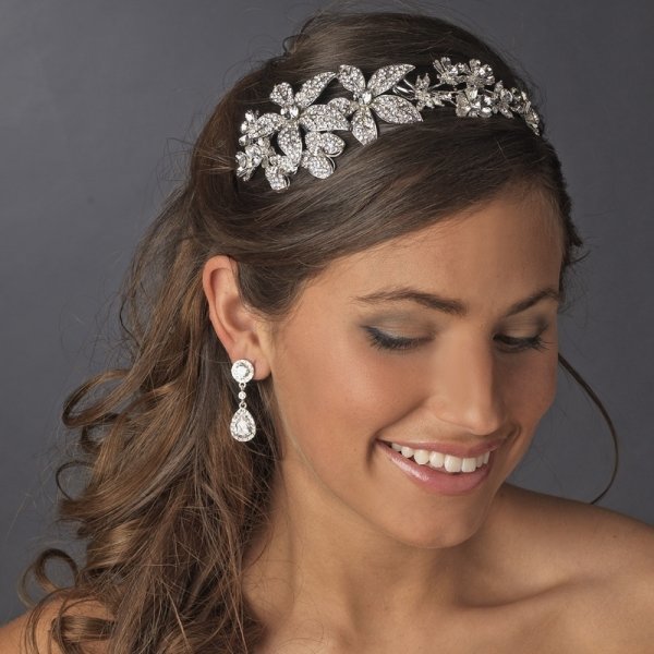 Encrusted Rhinestone Floral Bridal Headband