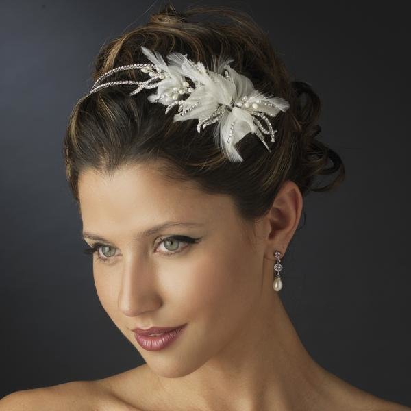 Fabric Feather Side Accented Headband | Bridal Accessories | Weddings ...