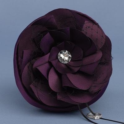 Floral Fantasy Purple Petite Ring Pillow