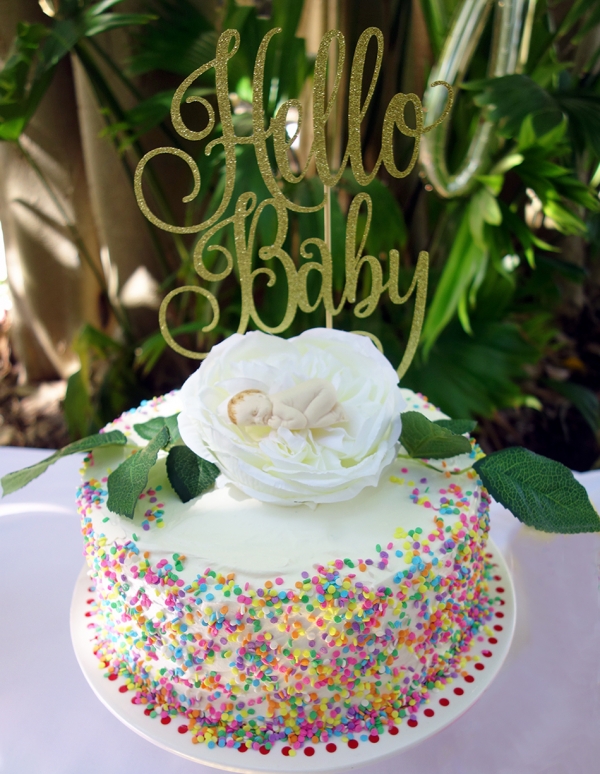 Glitter "Hello Baby" Cake Topper