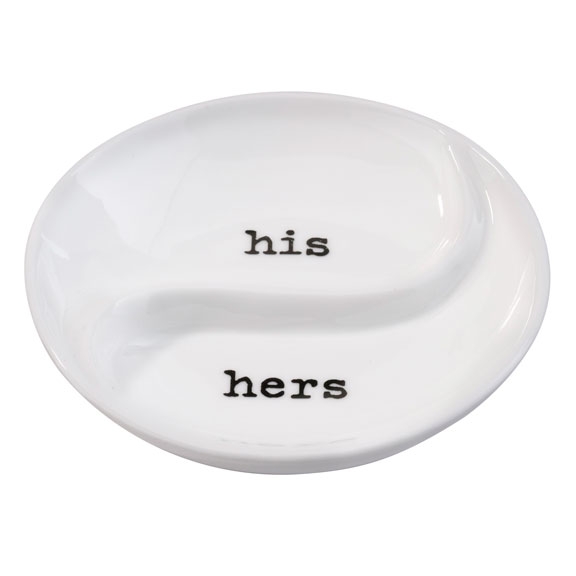 His & Hers Ceramic Ring Dish