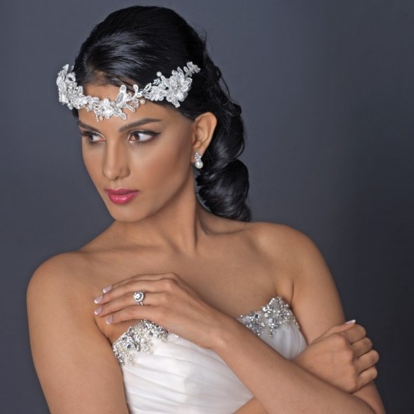 Ivory Floral Lace Bridal Headband