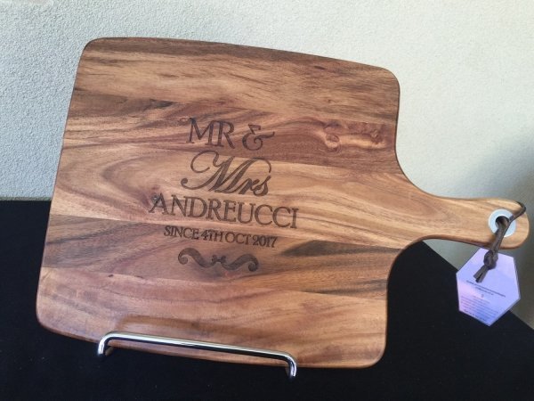 Mr & Mrs Personalised Timber Chopping Board