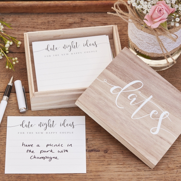 Newlywed Date Suggestion Ideas Wooden Box