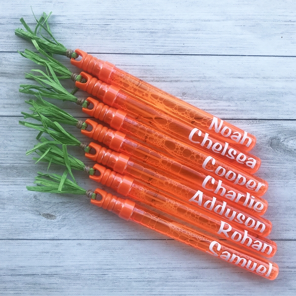 Personalised Easter Carrot Bubble Wands