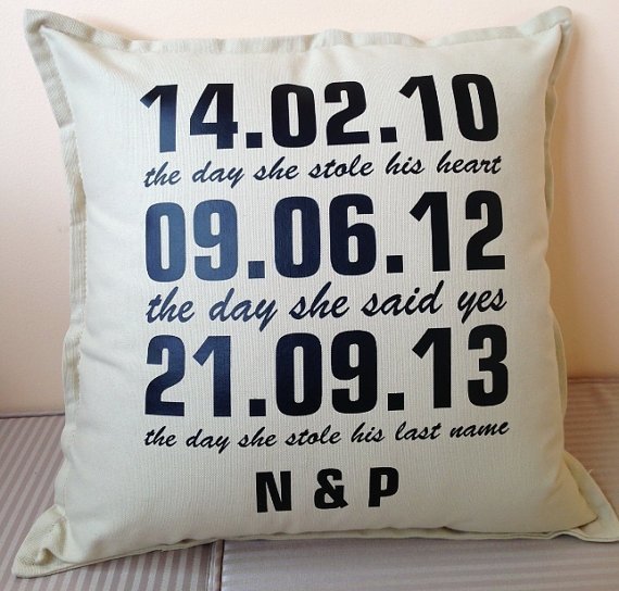 Personalised Wedding Date Cushions