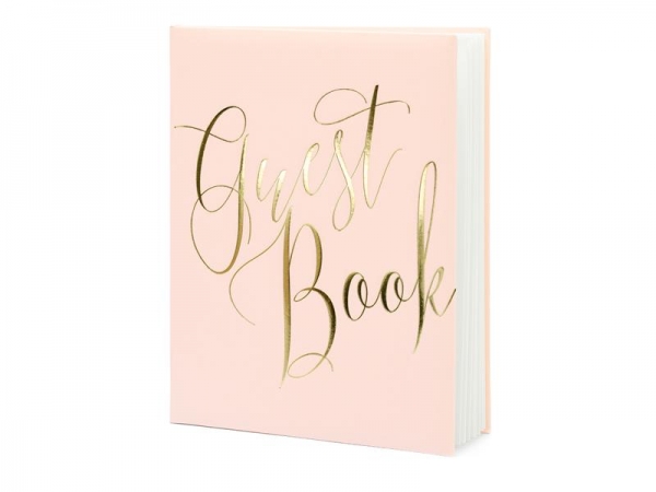 Pale Pink & Gold Foil Portrait Style Guest Book
