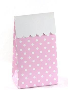 Pink Polkadot Sweet Party Treat Boxes - Pack of 12