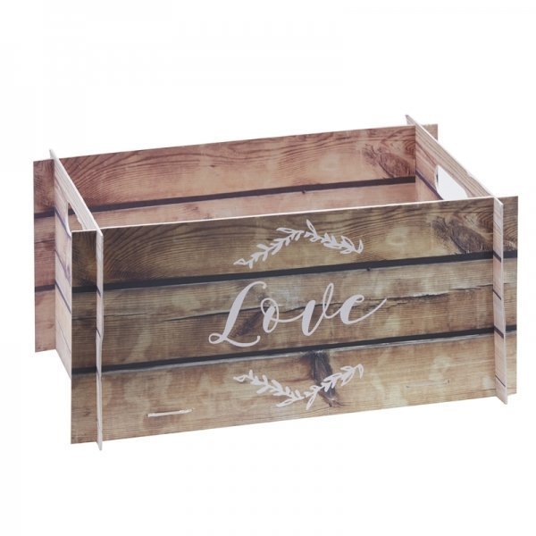 Wooden Effect Card Crate Reception Decoration