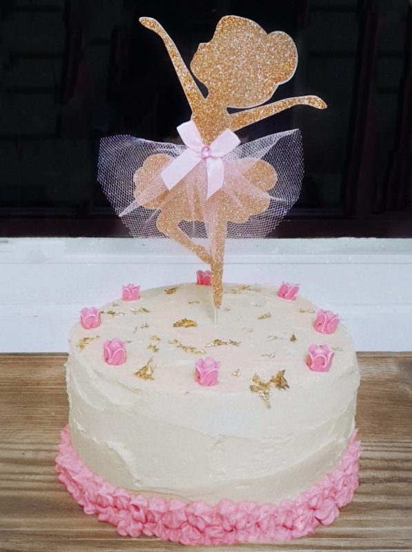 Ballerina Glitter Cake Topper With Tutu Skirt