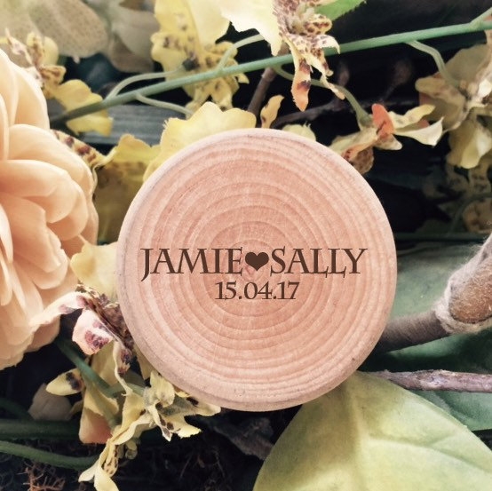 Simple Couples First Names Personalised Wooden Ring Boxes