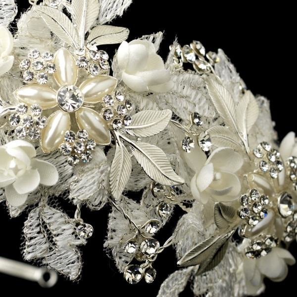 Sparkling Flower Side Accented Bridal Headband
