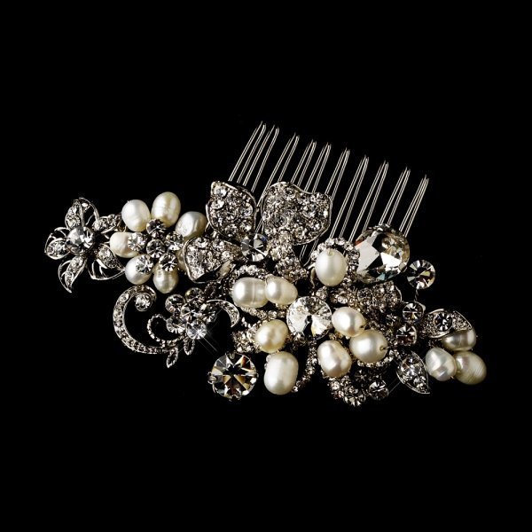 Timeless Antique Silver Pearl Bridal Comb