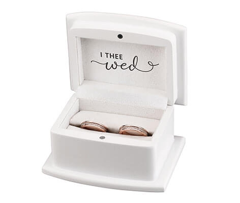With These Rings I Thee Wed White Wooden Ring Box