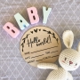 "Hello World" Baby Birth Announcement Wooden Plaque