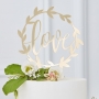 Acrylic Gold Love Wedding Cake Topper