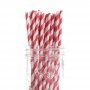 Apple Red Stripe Paper Straws - Pack of 25
