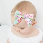 Blue Tahitian Floral Baby Bow Headband or Clip