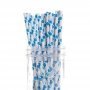 Blue Polka Dot Paper Straws - Pack of 25