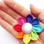 Bright Rainbow Fairy Flower Hair Clip