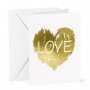 Brush Of Love Metallic Gold Heart Thank You Cards