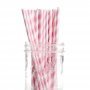 Bubblegum Pink Stripe Paper Straws - Pack of 25