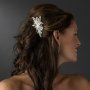 Charming Silver Plated Crystal Flower Bridal Hair Comb