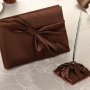 Chocolate Brown Wedding Guest Book & Pen Set