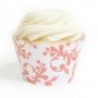 Coral Filigree Cupcake Wrappers - Pack of 12