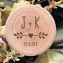 Couples Initials Personalised Wooden Wedding Ring Box