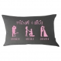 Cute Mr & Mrs Silhouette Timeline Lumbar Cushion