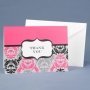 Damask Fuchsia & Black Thank You Cards - Pack of 50
