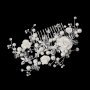 Elegant Ivory Rose Bridal Comb With Crystals & Pearls