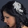 Embellished White Floral Embroidered Fabric Headpiece