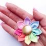 Dreamy Pastel Rainbow Fairy Flower Hair Clip