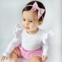 Fairy Floss Pink Floral Baby Bow Headband or Clip