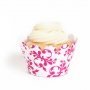 Fuchsia Filigree Mini Cupcake Wrappers - Pack of 18