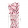 Fuchsia Polka Dot Paper Straws - Pack of 25