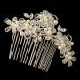 Gold And Ivory Pearl Floral Bridal Comb