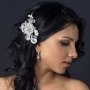 Ivory Floral Lace Comb With Crystals & Sequin Accents