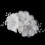 Ivory Rhinestone Flower Bridal Hair Comb
