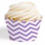 Lavender Chevron Cupcake Wrappers - Pack of 12