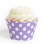Lavender Polka Dot Cupcake Wrappers - Pack of 12