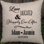 Love & Laughter Personalised Wedding Cushion - Gift